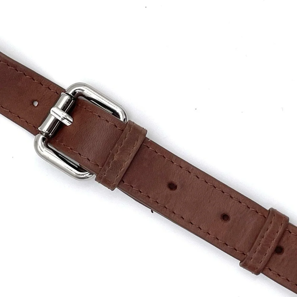 Vintage III New York Brown Leather Crossbody Bag RFID Buckle Flap Small